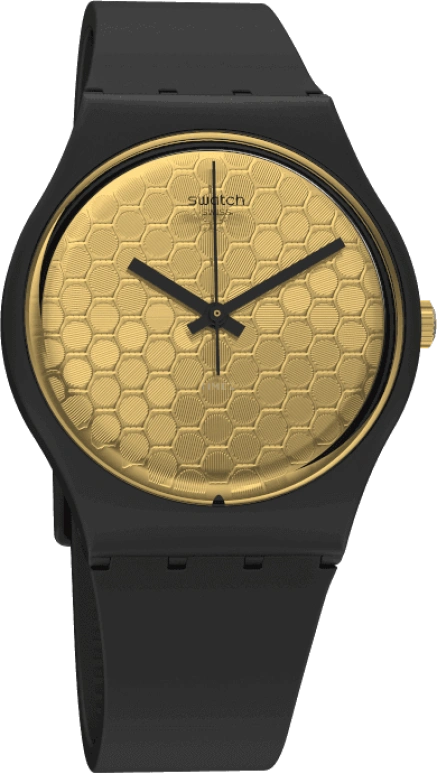 Swatch,Originals 34mm,34mm,Plastic,Gold,Sapphire,Crystal Glass,GB323