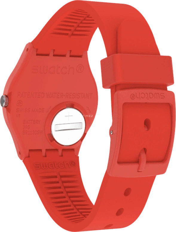 Swatch,Originals 39.20mm,39.20mm,Plastic,Red,Sapphire,Crystal Glass,Closed,GR713
