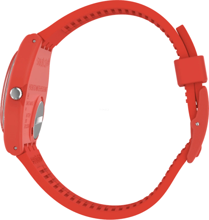 Swatch,Originals 39.20mm,39.20mm,Plastic,Red,Sapphire,Crystal Glass,Closed,GR713