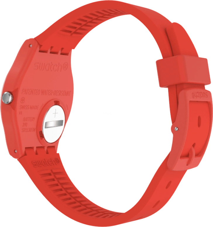 Swatch,Originals 39.20mm,39.20mm,Plastic,Red,Sapphire,Crystal Glass,Closed,GR713