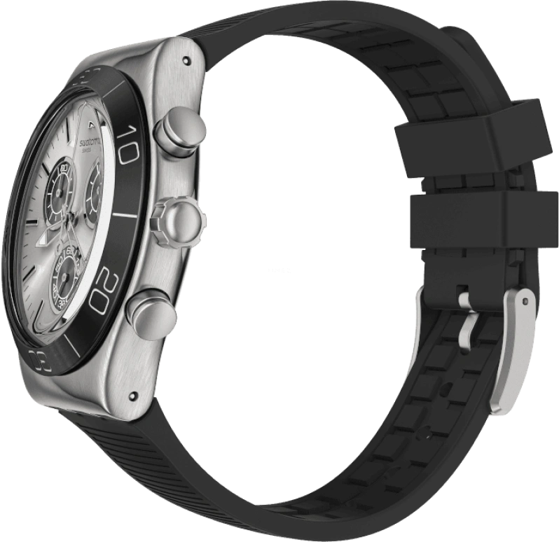 Swatch,IRONY 43mm,43mm,Stainless Steel,Black,Silver,YVS486