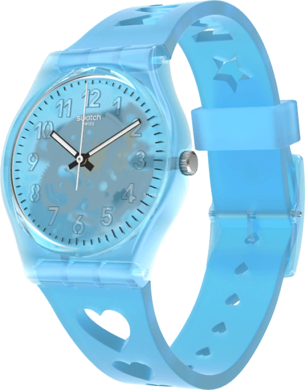 Swatch,Originals 34mm,34mm,Plastic,Blue,Open,GZ353