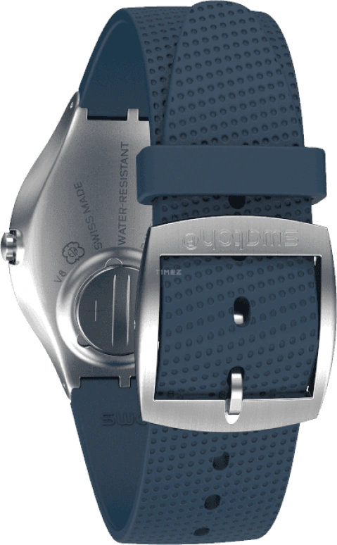 Swatch,SKIN 42mm,42mm,Stainless Steel,Blue,Quartz,Round,Silver,SS07S102