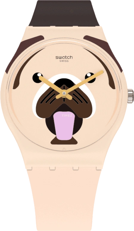 Swatch,Originals 34mm,34mm,Plastic,Yellow,Quartz,Round,GT109