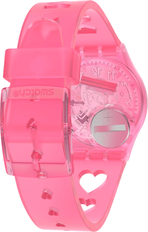 Swatch,Originals 34mm,34mm,Plastic,Pink,Sapphire,Crystal Glass,Open,GZ354