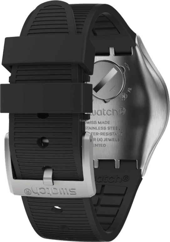 Swatch,IRONY 43mm,43mm,Stainless Steel,Black,Silver,YVS486