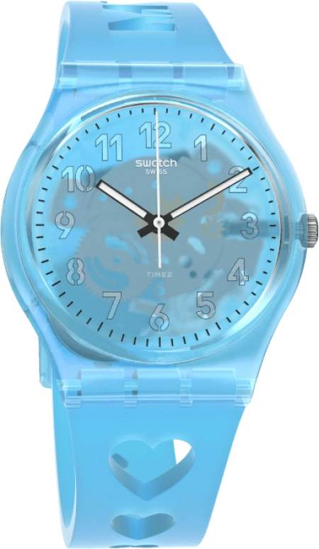 Swatch,Originals 34mm,34mm,Plastic,Blue,Open,GZ353