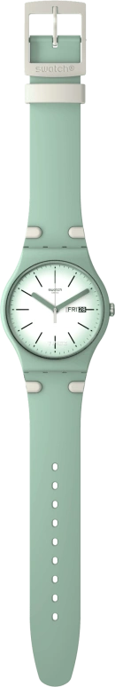 Swatch,Other 41mm,41mm,Plastic,Gradient,Green,White,Quartz,Date,Day,SUOG712