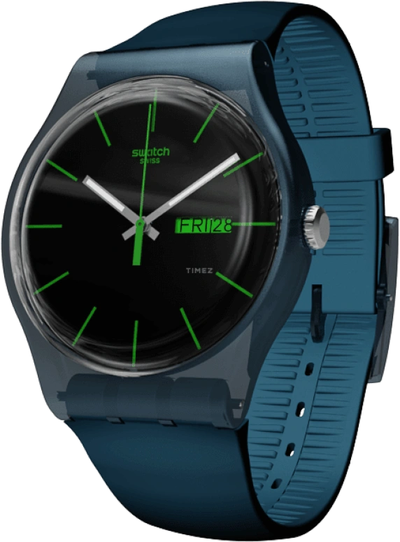 Swatch,CLASSIC 41mm,41mm,Plastic,Blue,SUON700