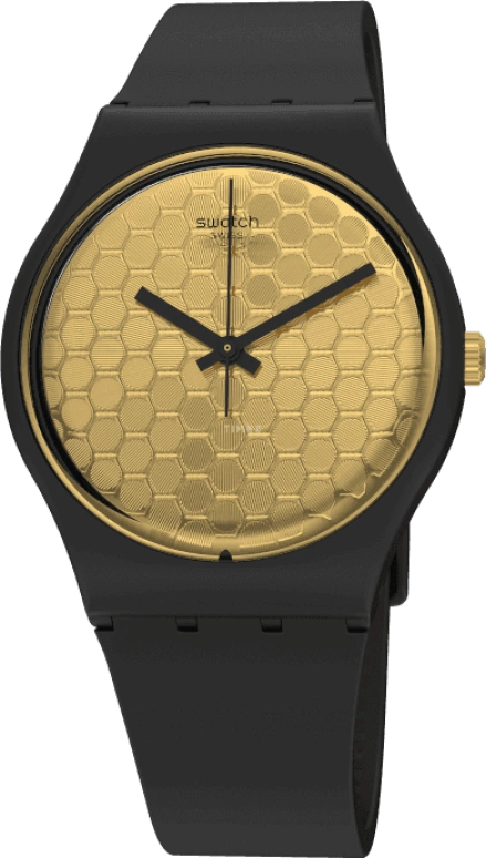 Swatch,Originals 34mm,34mm,Plastic,Gold,Sapphire,Crystal Glass,GB323
