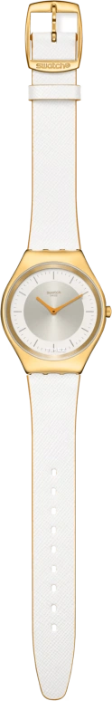 斯沃琪,Swatch Essentials 38毫米,38毫米,不锈钢,白色,银色,石英,蓝宝石,水晶玻璃,酒桶形,SYXG128