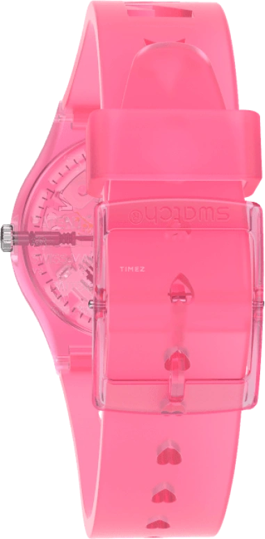 Swatch,Originals 34mm,34mm,Plastic,Pink,Sapphire,Crystal Glass,Open,GZ354