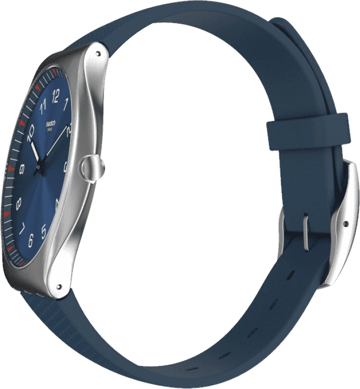 Swatch,SKIN 42mm,42mm,Stainless Steel,Blue,Quartz,Round,Silver,SS07S102