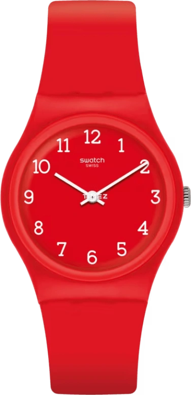 Swatch,WOMEN'S 34mm,34mm,Plastic,Red,Quartz,Tonneau,GR175