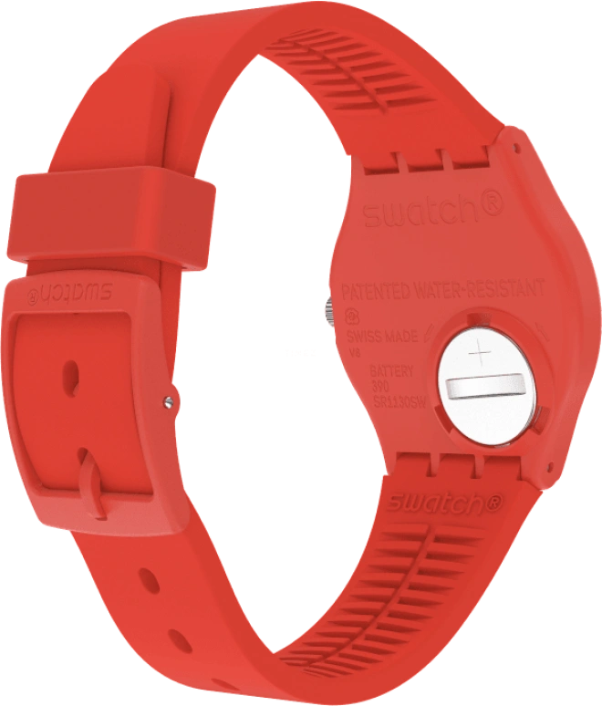 Swatch,Originals 39.20mm,39.20mm,Plastic,Red,Sapphire,Crystal Glass,Closed,GR713