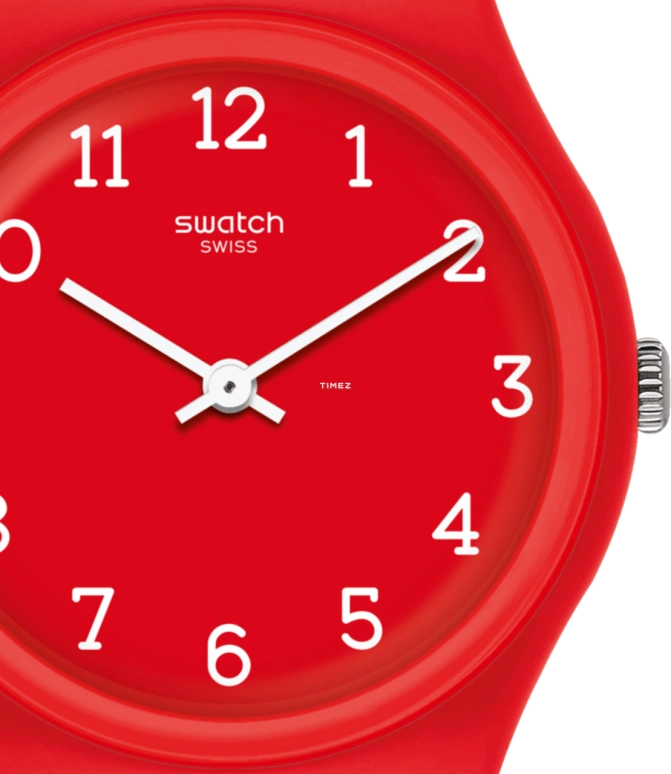 Swatch,WOMEN'S 34mm,34mm,Plastic,Red,Quartz,Tonneau,GR175