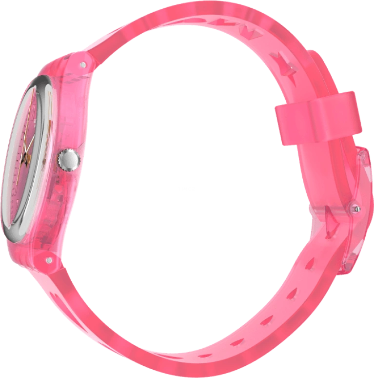 Swatch,Originals 34mm,34mm,Plastic,Pink,Sapphire,Crystal Glass,Open,GZ354