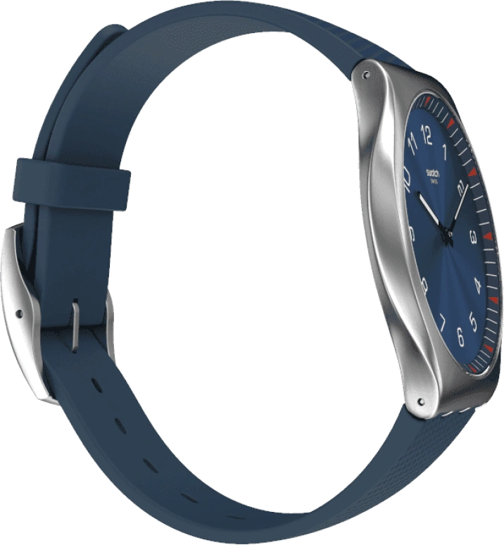 Swatch,SKIN 42mm,42mm,Stainless Steel,Blue,Quartz,Round,Silver,SS07S102