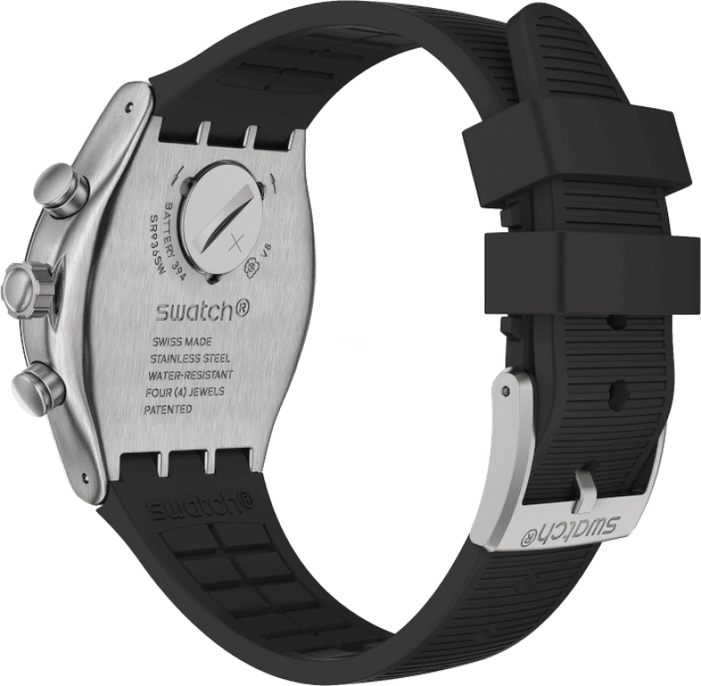 Swatch,IRONY 43mm,43mm,Stainless Steel,Black,Silver,YVS486