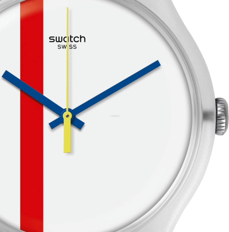 Swatch,Originals 41x47.40mm,41x47.40mm,Plastic,White,Red,Quartz,Sapphire,Crystal Glass,Round,SUOZ297