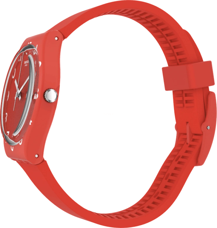 Swatch,Originals 39.20mm,39.20mm,Plastic,Red,Sapphire,Crystal Glass,Closed,GR713