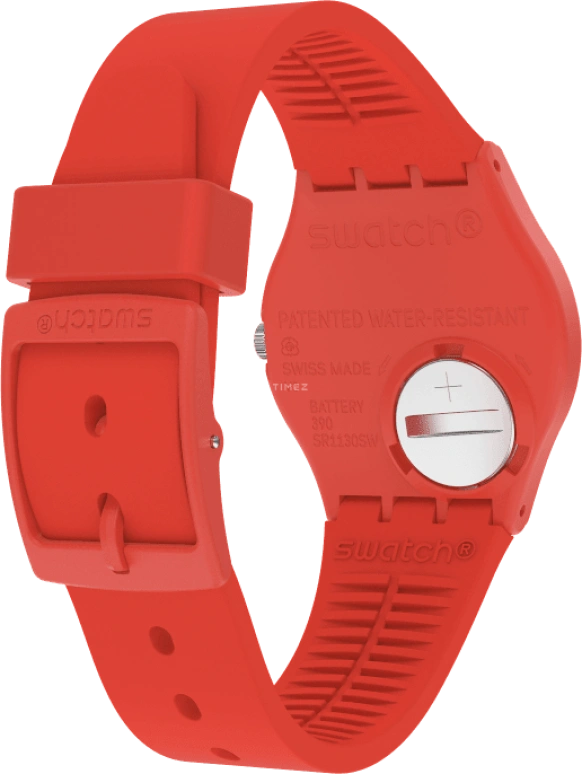 Swatch,Originals 39.20mm,39.20mm,Plastic,Red,Sapphire,Crystal Glass,Closed,GR713