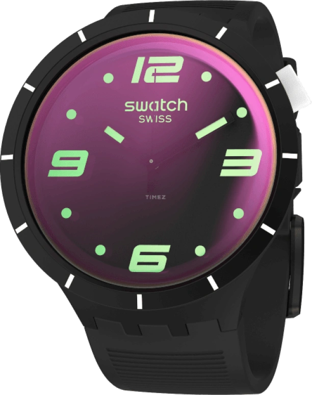 Swatch,THE BOLD 47mm,47mm,Plastic,Gradient,Purple,Sapphire,Crystal Glass,SO27B119