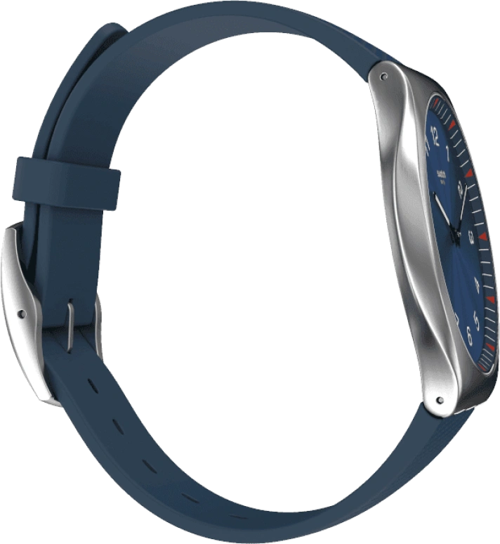 Swatch,SKIN 42mm,42mm,Stainless Steel,Blue,Quartz,Round,Silver,SS07S102