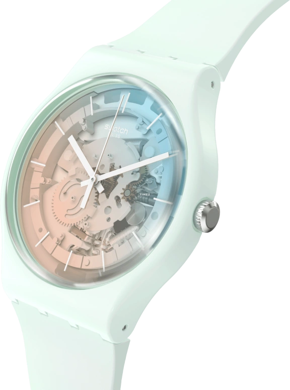 Swatch,Other 41mm,41mm,Bioceramic,Skeleton,Quartz,Sapphire,Crystal Glass,Round,SO32S101