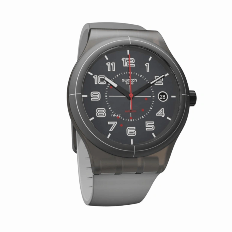 Swatch,Sistem 51 42mm,42mm,Plastic,Grey,Automatic,Day,90hours,SUTM401