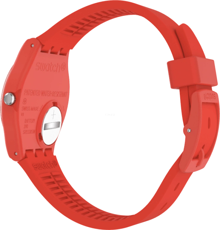 Swatch,Originals 39.20mm,39.20mm,Plastic,Red,Sapphire,Crystal Glass,Closed,GR713