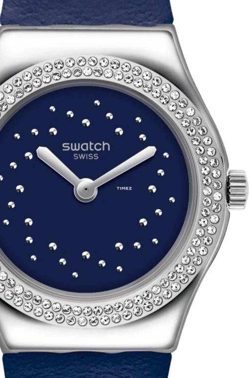 Swatch,IRONY 28.70mm,28.70mm,Stainless Steel,Blue,Quartz,Tonneau,Silver,YSS333
