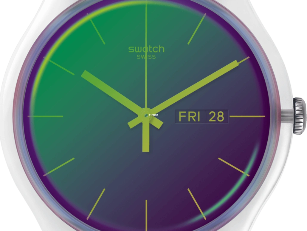 Swatch,Originals 41mm,41mm,Bio-sourced,Green,Purple,Quartz,Date,Day,SO29K703,SO29K703-S14