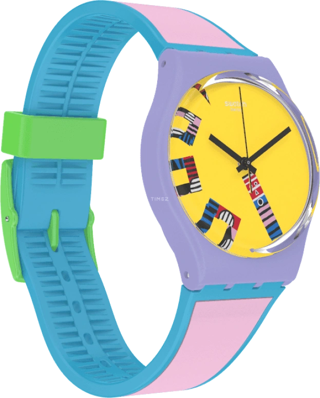 Swatch,Originals 34mm,34mm,Plastic,Yellow,Closed,GZ342
