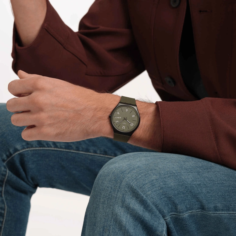 斯沃琪,SKIN 42毫米,42毫米,精钢,墨绿色,石英,圆形,黑色,SS07B115