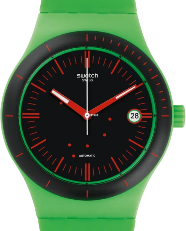 Swatch,Sistem 51 42mm,42mm,Plastic,Black,Automatic,Day,90hours,SUTG401