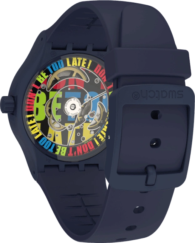 Swatch,Originals 42mm,42mm,Bioceramic,Blue,Quartz,Sapphire,Crystal Glass,Round,SO30N400