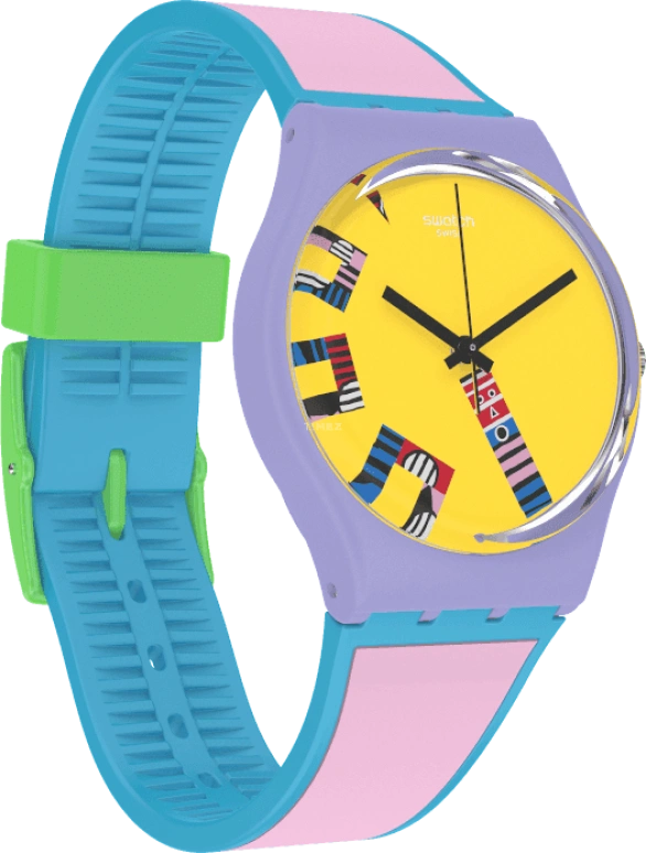 Swatch,Originals 34mm,34mm,Plastic,Yellow,Closed,GZ342