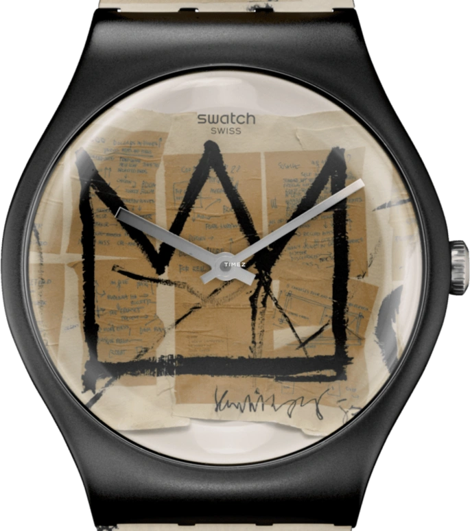 Swatch,Originals 41mm,41mm,Plastic,Yellow Tan,Black,Quartz,Round,Black,SUOZ355
