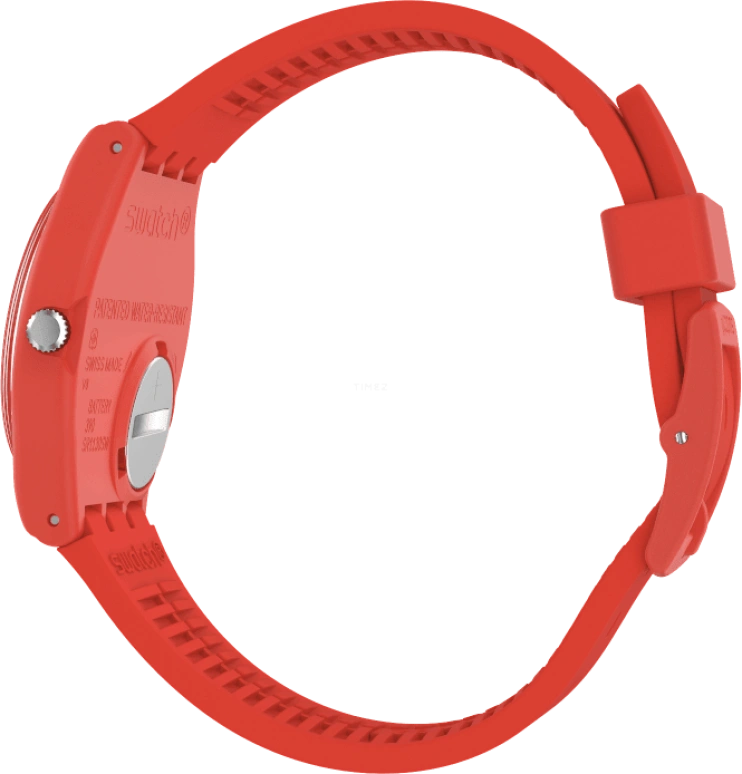 Swatch,Originals 39.20mm,39.20mm,Plastic,Red,Sapphire,Crystal Glass,Closed,GR713