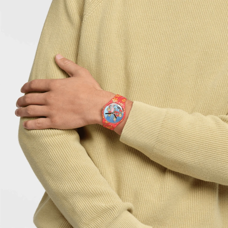 Swatch,Originals 41mm,41mm,Plastic,Multi-Color,Quartz,Sapphire,Crystal Glass,Round,SUOZ361