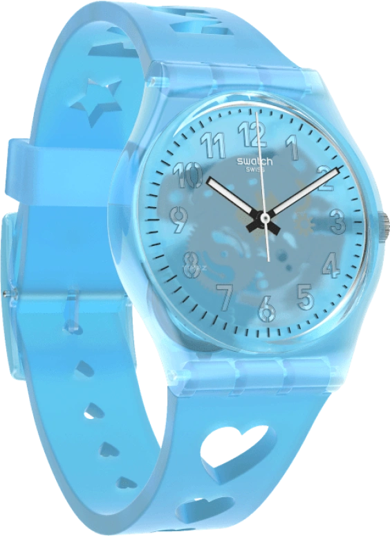 Swatch,Originals 34mm,34mm,Plastic,Blue,Open,GZ353