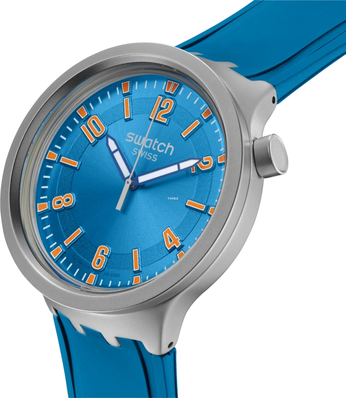 斯沃琪,Swatch Essentials 47毫米,47毫米,不锈钢,蓝色,石英,蓝宝石,水晶玻璃,圆形,SB07S115