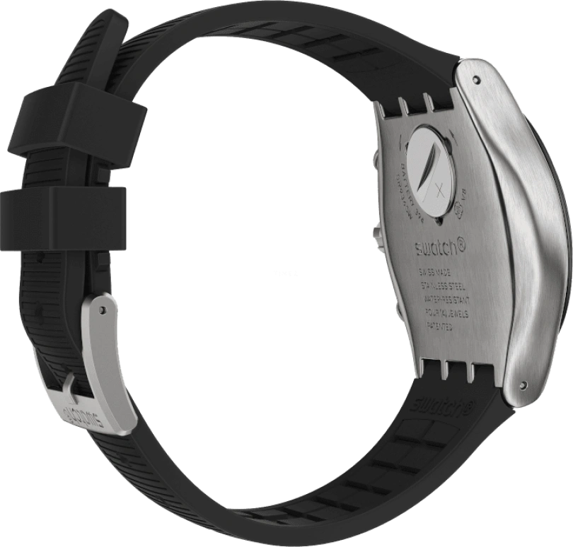 Swatch,IRONY 43mm,43mm,Stainless Steel,Black,Silver,YVS486