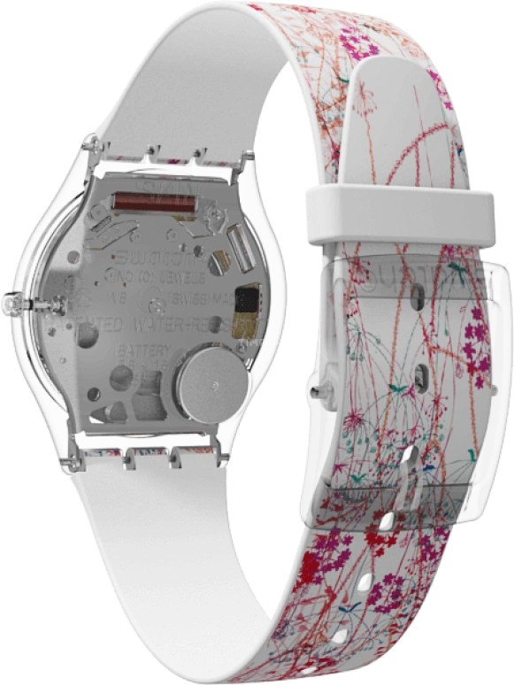 Swatch,SKIN 34mm,34mm,Plastic,Silver,SFE102