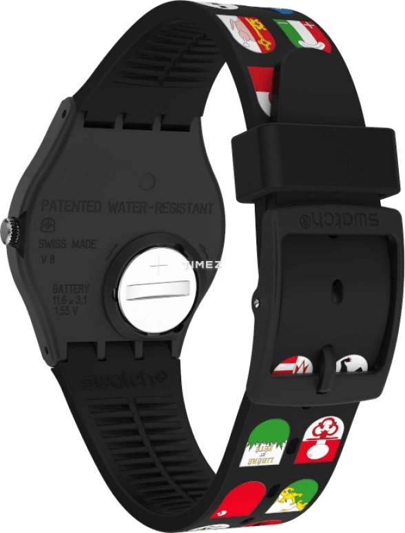 Swatch,Originals 34mm,34mm,Plastic,Black,Quartz,Tonneau,GZ286