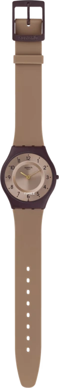 Swatch,SKIN 34mm,34mm,Plastic,Brown,Quartz,Tonneau,Coffee,SFC106