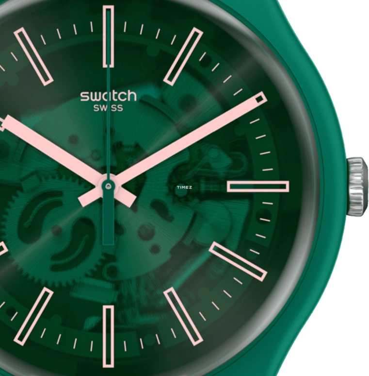 Swatch,Originals 41mm,41mm,Bio-sourced,Green,Quartz,Round,SO29G100