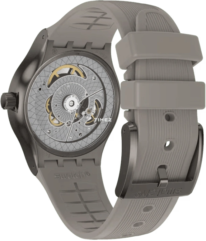 Swatch,IRONY 42mm,42mm,Stainless Steel,Grey,Automatic,Day,Tonneau,YIM404