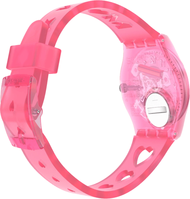 Swatch,Originals 34mm,34mm,Plastic,Pink,Sapphire,Crystal Glass,Open,GZ354